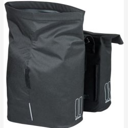 Dobbelt cykeltaske Basil City 28 til 32 liter 30 x 18 x 49 cm - sort