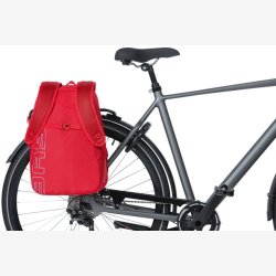 Cykelrygsk Basil Flex 17 liter 33 x 17 x 52 cm - signal rd