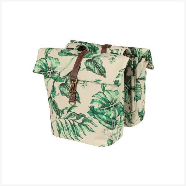 Dobbelt cykeltaske Basil Ever-Green 28 til 32 liter 28 x 16 x 35 cm - sandshell beige