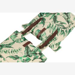 Dobbelt cykeltaske Basil Ever-Green 28 til 32 liter 28 x 16 x 35 cm - sandshell beige