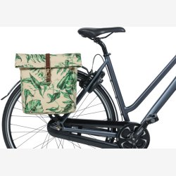 Dobbelt cykeltaske Basil Ever-Green 28 til 32 liter 28 x 16 x 35 cm - sandshell beige