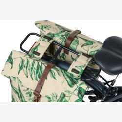 Dobbelt cykeltaske Basil Ever-Green 28 til 32 liter 28 x 16 x 35 cm - sandshell beige