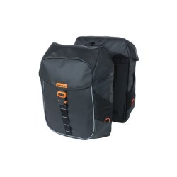 Dobbelt cykeltaske Basil Miles Presenning 34 liter 34 x 16 x 43 cm - sort/orange