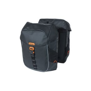 Dobbelt cykeltaske Basil Miles Presenning 34 liter 34 x 16 x 43 cm - sort/orange