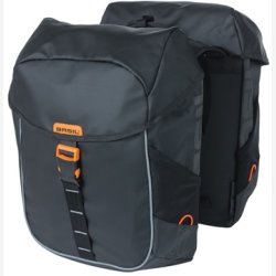 Dobbelt cykeltaske Basil Miles Presenning 34 liter 34 x 16 x 43 cm - sort/orange
