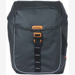 Dobbelt cykeltaske Basil Miles Presenning 34 liter 34 x 16 x 43 cm - sort/orange