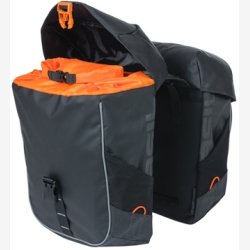 Dobbelt cykeltaske Basil Miles Presenning 34 liter 34 x 16 x 43 cm - sort/orange