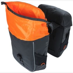Dobbelt cykeltaske Basil Miles Presenning 34 liter 34 x 16 x 43 cm - sort/orange