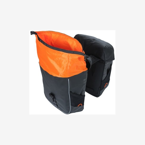 Double Cykeltaske Basil Miles Tarpaulin 34 liters 34 x 16 x 43 cm - black/orange