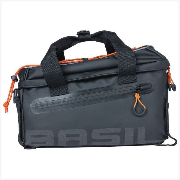 Cykeltaske Trunkbag Basil Miles Tarpaulin 7 liter 32 x 20 x 20 cm - sort/orange, vandtt