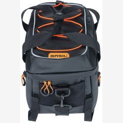 Cykeltaske Trunkbag Basil Miles Tarpaulin 7 liter 32 x 20 x 20 cm - sort/orange, vandtt
