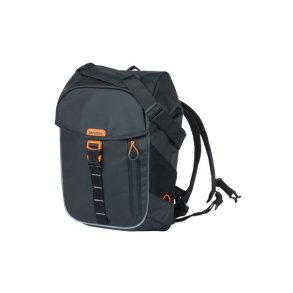 Basil Miles Tarpaulin cykelrygsk Nordlicht 17 liter 31 x 17 x 44 cm - sort/orange