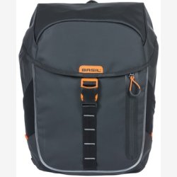 Basil Miles Tarpaulin cykelrygsk Nordlicht 17 liter 31 x 17 x 44 cm - sort/orange