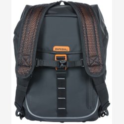 Basil Miles Tarpaulin cykelrygsk Nordlicht 17 liter 31 x 17 x 44 cm - sort/orange