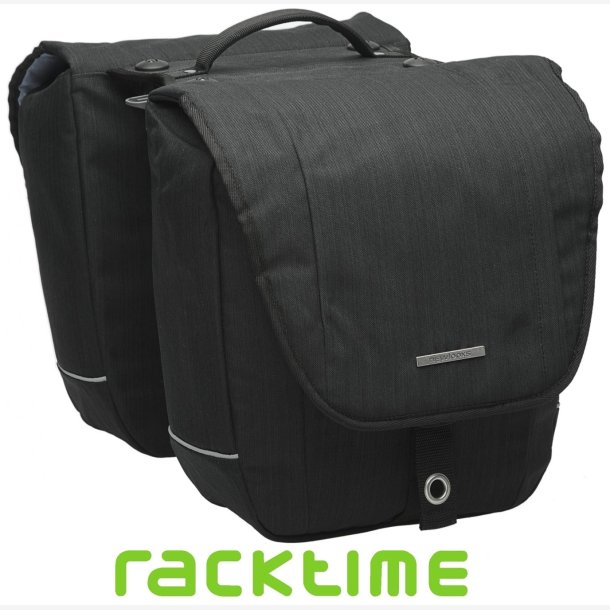 Dobbelt cykeltaske New Looxs Avero Racktime 25 liter 32 x 33 x 13 cm - sort