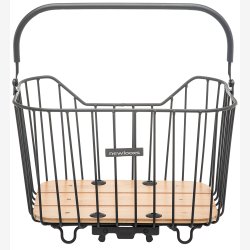 Cykelkurv New Looxs Palermo 24 liters 40 x 22 x 27,5 cm - sort alu, naturtr