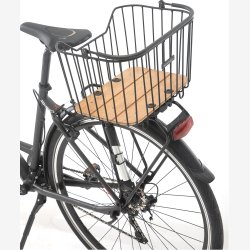 Cykelkurv New Looxs Palermo 24 liters 40 x 22 x 27,5 cm - sort alu, naturtr