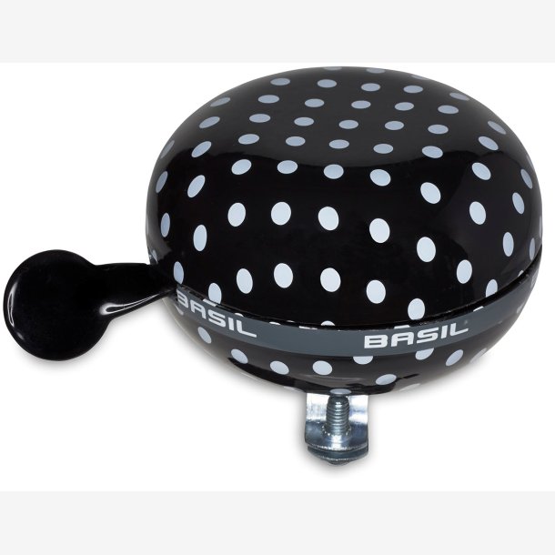 Cykelklokke Basil Polkadot 80mm - black/white