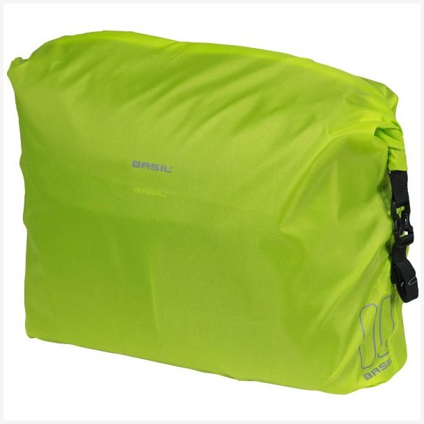 Regnslag til cykeltaske Basil Keep Dry and Clean - vandret - neongul, reflekterende
