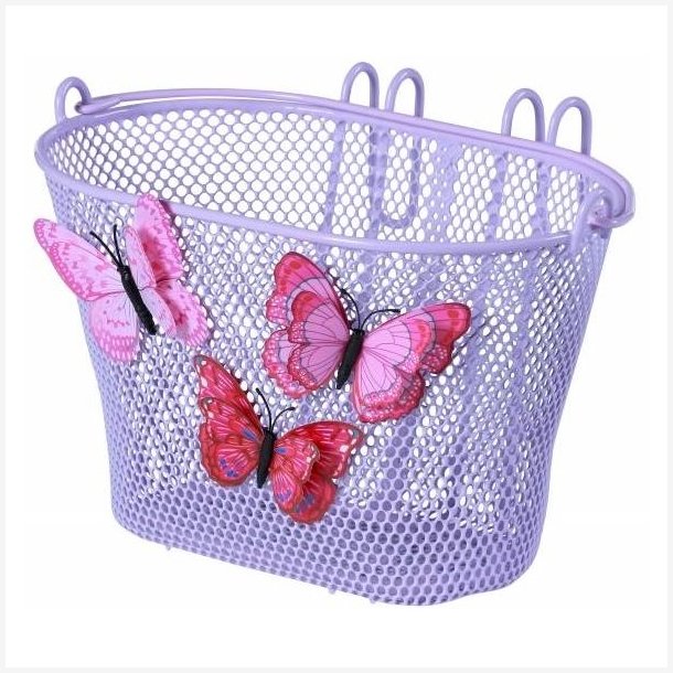 Junior cykelkurv Basil Jasmin Butterfly 28 x 20 x 19 cm - lila
