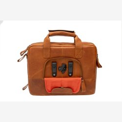 Cykeltaske New Looxs Cali 17 liter 40 x 15 x 31 cm - lavet af luksuslder - cognac
