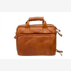 Cykeltaske New Looxs Cali 17 liter 40 x 15 x 31 cm - lavet af luksuslder - cognac