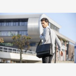 Cykeltaske New Looxs Fellini 18 liters 40 x 15 x 32 cm - made of luxury leather - black