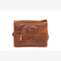 Cykeltaske i �gte luksus l�der New Looxs Fellini 18 liter 40 x 15 x 32 cm - cognac brun