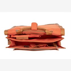 Cykeltaske i �gte luksus l�der New Looxs Fellini 18 liter 40 x 15 x 32 cm - cognac brun