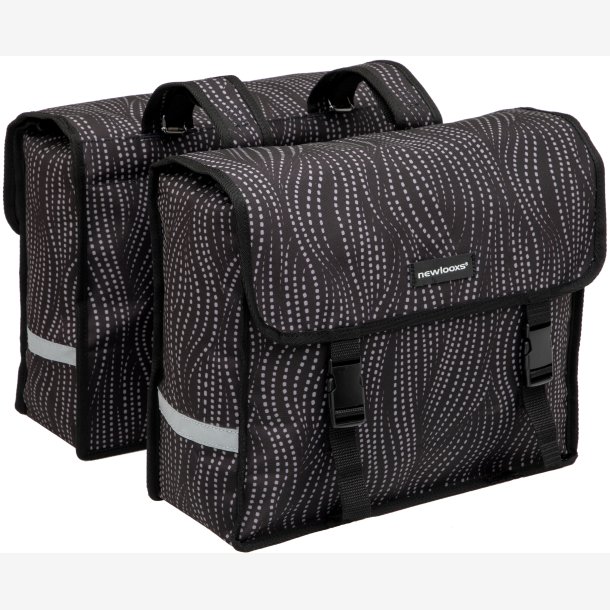 Dobbelt cykeltaske New Looxs Fiori Alma 30 liter - 37 x 12,5 x 33 cm (x2) - sort