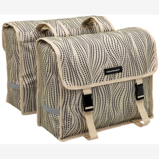 Dobbelt cykeltaske New Looxs Fiori Alma 30 liter - 37 x 12,5 x 33 cm (x2) - sand