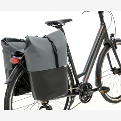 Dobbelt cykeltaske New Looxs Nyborg 34 liter - 30 x 17 x 37cm (x2) - m�rkegr�/sort