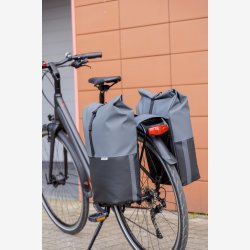 Dobbelt cykeltaske New Looxs Nyborg 34 liter - 30 x 17 x 37cm (x2) - m�rkegr�/sort