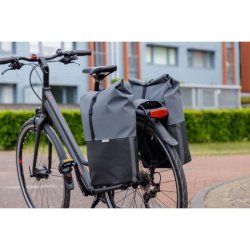 New Looxs cykeltaske dobbelt Nyborg mrkegr/sort 34L