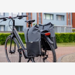 Dobbelt cykeltaske New Looxs Nyborg 34 liter - 30 x 17 x 37cm (x2) - m�rkegr�/sort