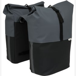 Dobbelt cykeltaske New Looxs Nyborg 34 liter - 30 x 17 x 37cm (x2) - m�rkegr�/sort