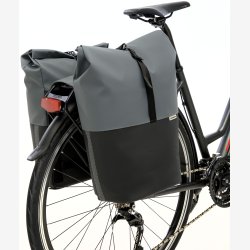 Dobbelt cykeltaske New Looxs Nyborg 34 liter - 30 x 17 x 37cm (x2) - m�rkegr�/sort