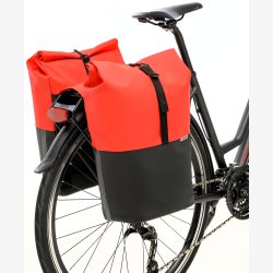 Dobbelt cykeltaske New Looxs Nyborg 34 liter - 30 x 17 x 37cm (x2) - rd/sort