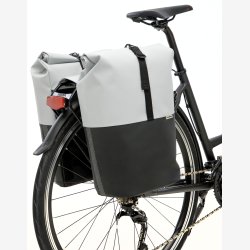 Dobbelt cykeltaske New Looxs Nyborg 34 liter - 30 x 17 x 37cm (x2) - lysegr/sort
