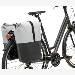 Dobbelt cykeltaske New Looxs Nyborg 34 liter - 30 x 17 x 37cm (x2) - lysegr/sort