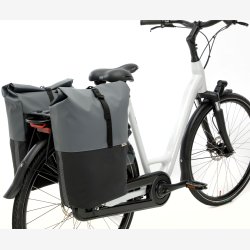 Dobbelt cykeltaske New Looxs Nyborg MIK 34 liter - 30 x 17 x 37cm (x2) - mrkegr/sort