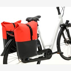 Dobbelt cykeltaske New Looxs Nyborg MIK 34 liter - 30 x 17 x 37cm (x2) - rd/sort
