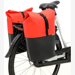 Dobbelt cykeltaske New Looxs Nyborg MIK 34 liter - 30 x 17 x 37cm (x2) - rd/sort