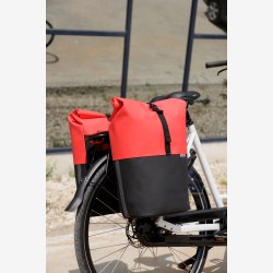 Dobbelt cykeltaske New Looxs Nyborg MIK 34 liter - 30 x 17 x 37cm (x2) - rd/sort