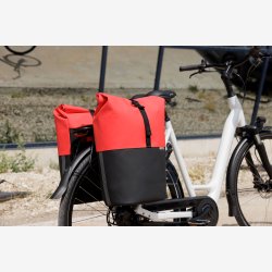 Dobbelt cykeltaske New Looxs Nyborg MIK 34 liter - 30 x 17 x 37cm (x2) - rd/sort