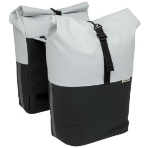 Dobbelt cykeltaske New Looxs Nyborg MIK 34 liter - 30 x 17 x 37cm (x2) - lysegr/sort