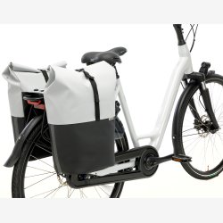 Dobbelt cykeltaske New Looxs Nyborg MIK 34 liter - 30 x 17 x 37cm (x2) - lysegr/sort