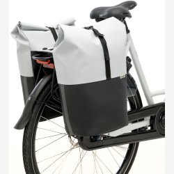Dobbelt cykeltaske New Looxs Nyborg MIK 34 liter - 30 x 17 x 37cm (x2) - lysegr/sort