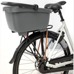Cykelkurv af genanvendt plast New Looxs Clipper Racktime - 28 L 49 x 37 x 29 cm - mrkegr