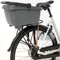 Cykelkurv af genanvendt plast New Looxs Clipper - 28 liter 49 x 37 x 29 cm - mrkegr